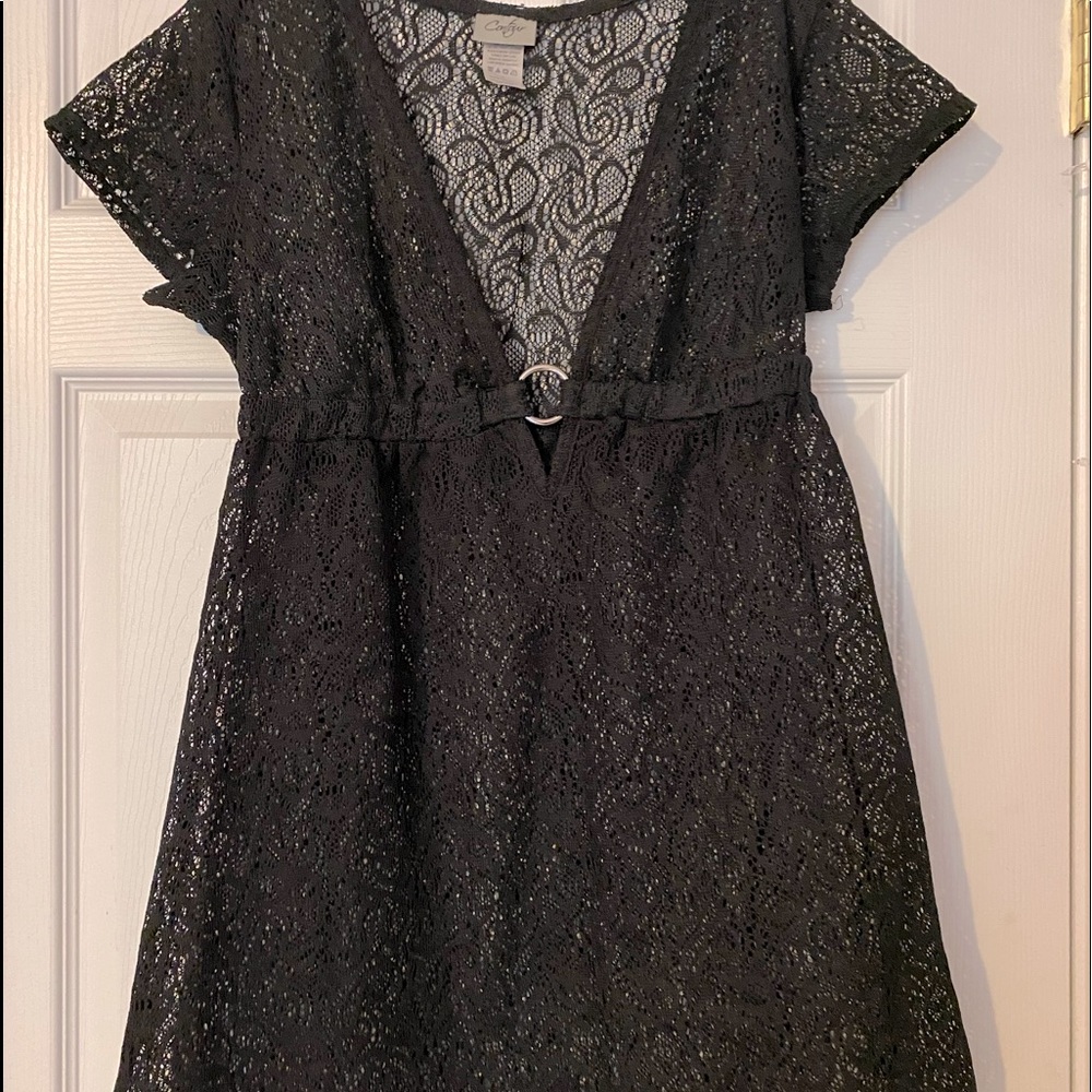 Contour black lace dress/coverup size small